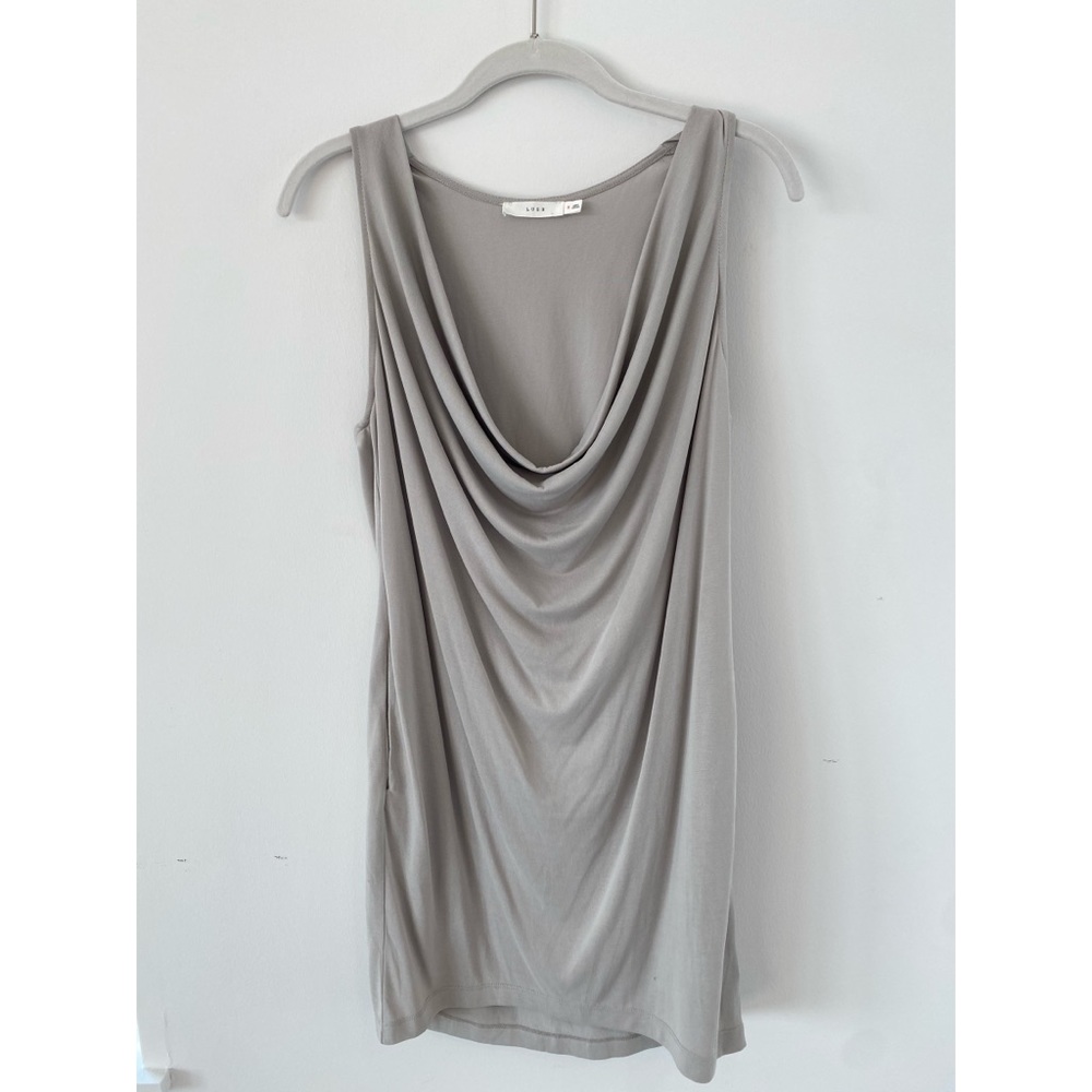 Lush Grey Swoop Neck Mini Dress